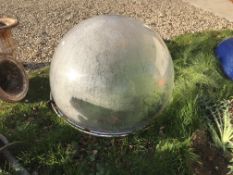 A large clear plastic dome with metal frame 105 cm diameter x approx.