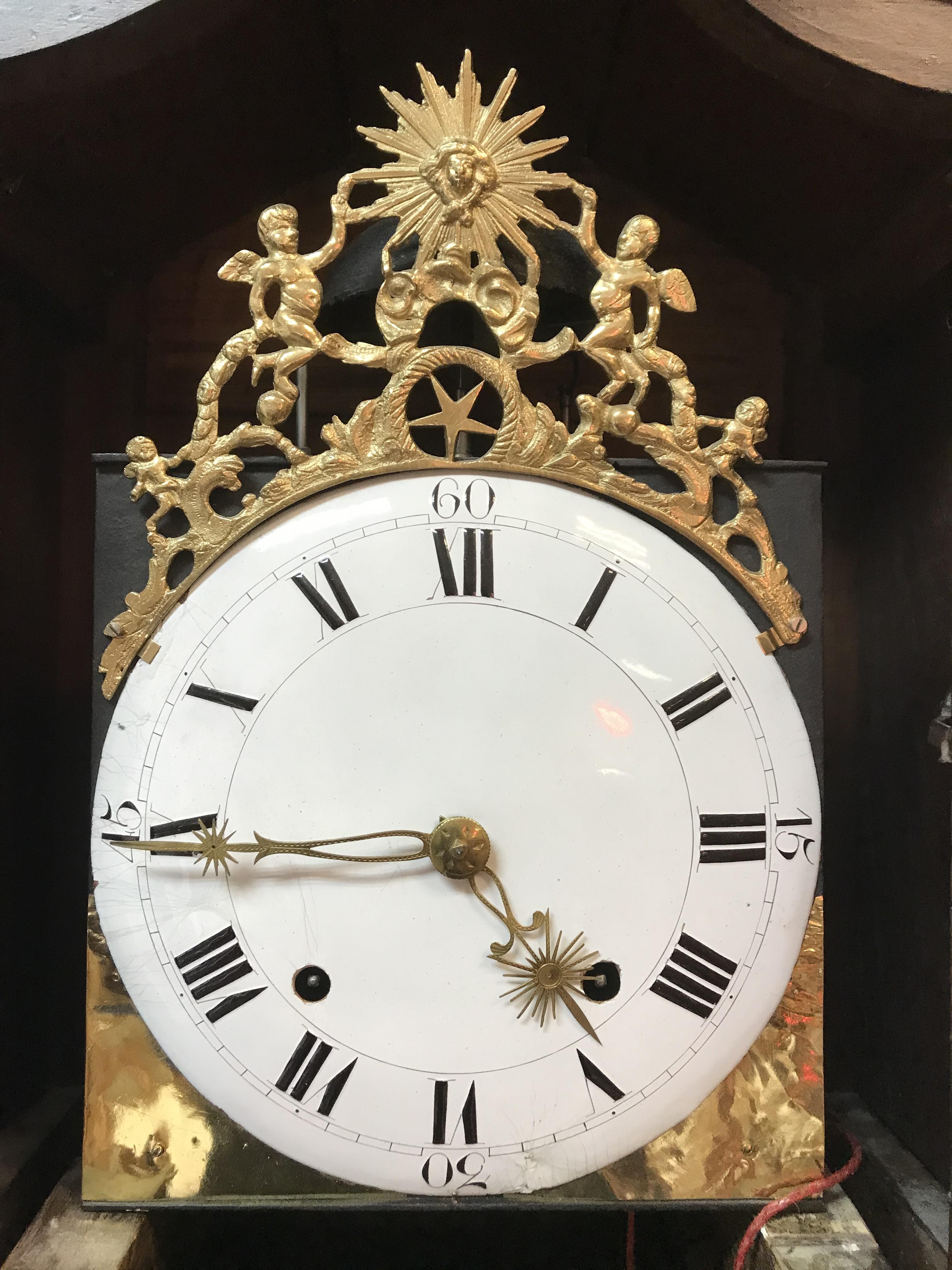 A late 18th / early 19th Century French Midi-Pyrenées walnut cased long case clock, - Image 2 of 3