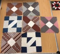 A collection of quilt sections dating from the 19th Century onwards,