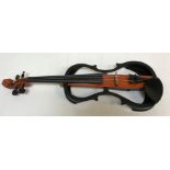 An Antoni electric skeleton violin with P & H of London bow
