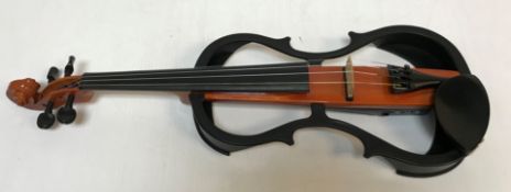 An Antoni electric skeleton violin with P & H of London bow