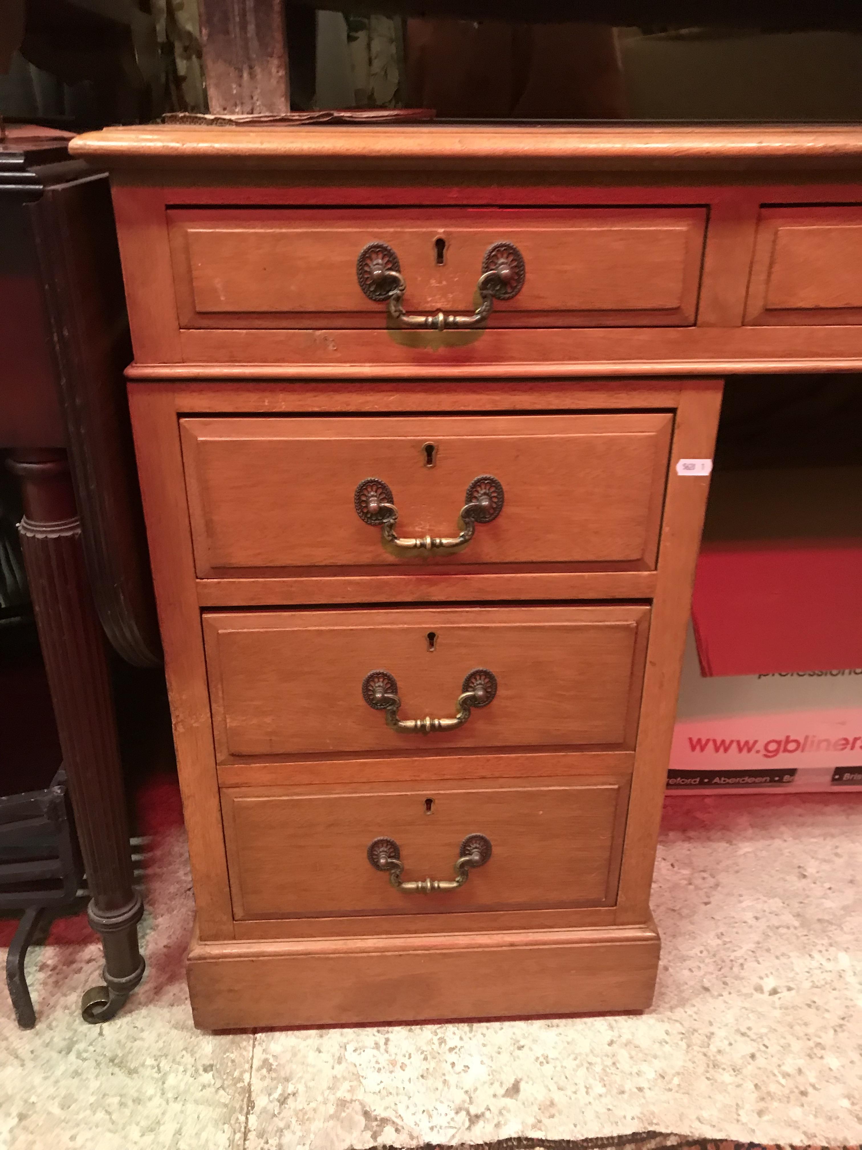 An early 20th Century mahogany double pedestal desk, - Image 21 of 28