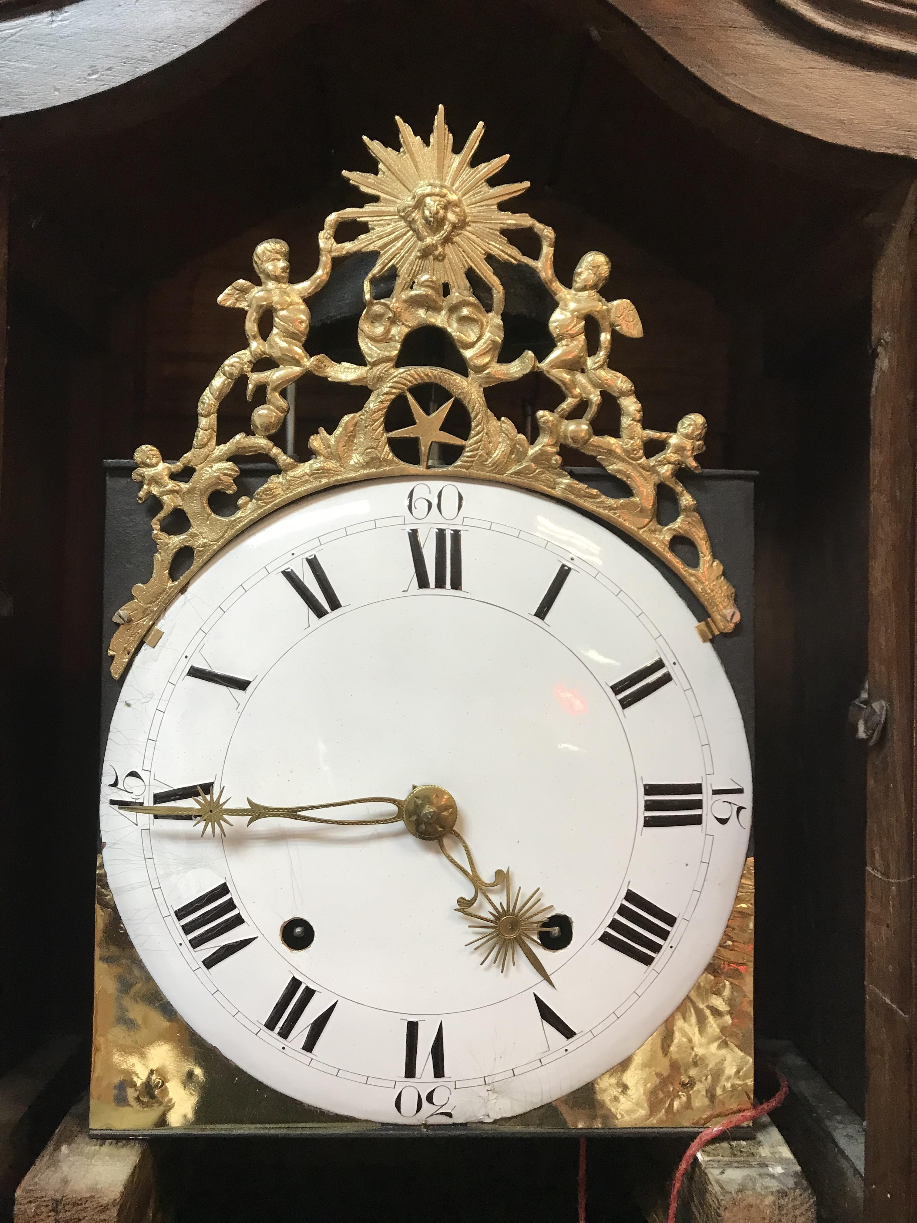 A late 18th / early 19th Century French Midi-Pyrenées walnut cased long case clock, - Image 3 of 3