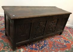 A 17th Century oak coffer,