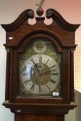 An Edwardian mahogany and marquetry inlaid cased long case clock,