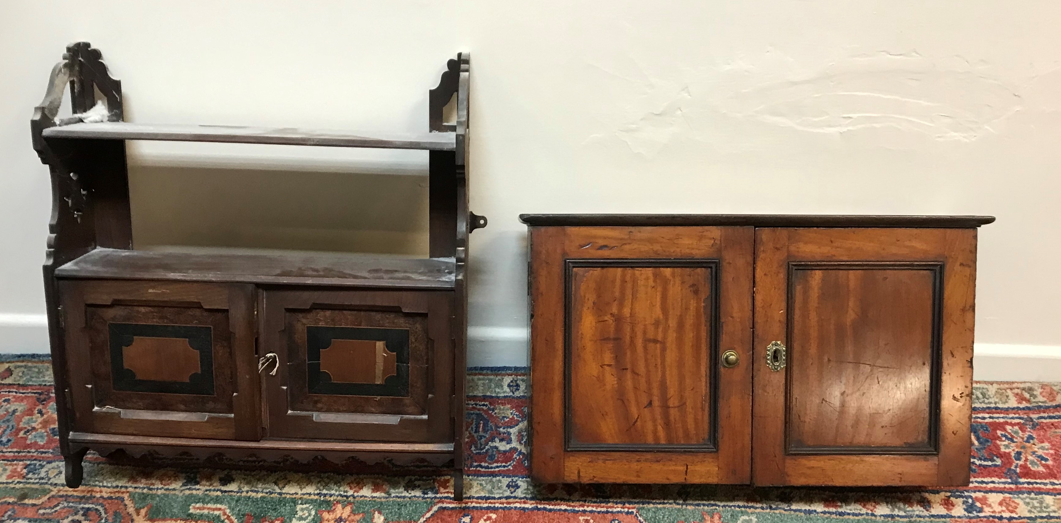 A Victorian mahogany wall cabinet,