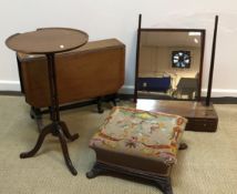 Three various 19th Century mahogany three drawer toilet mirrors,