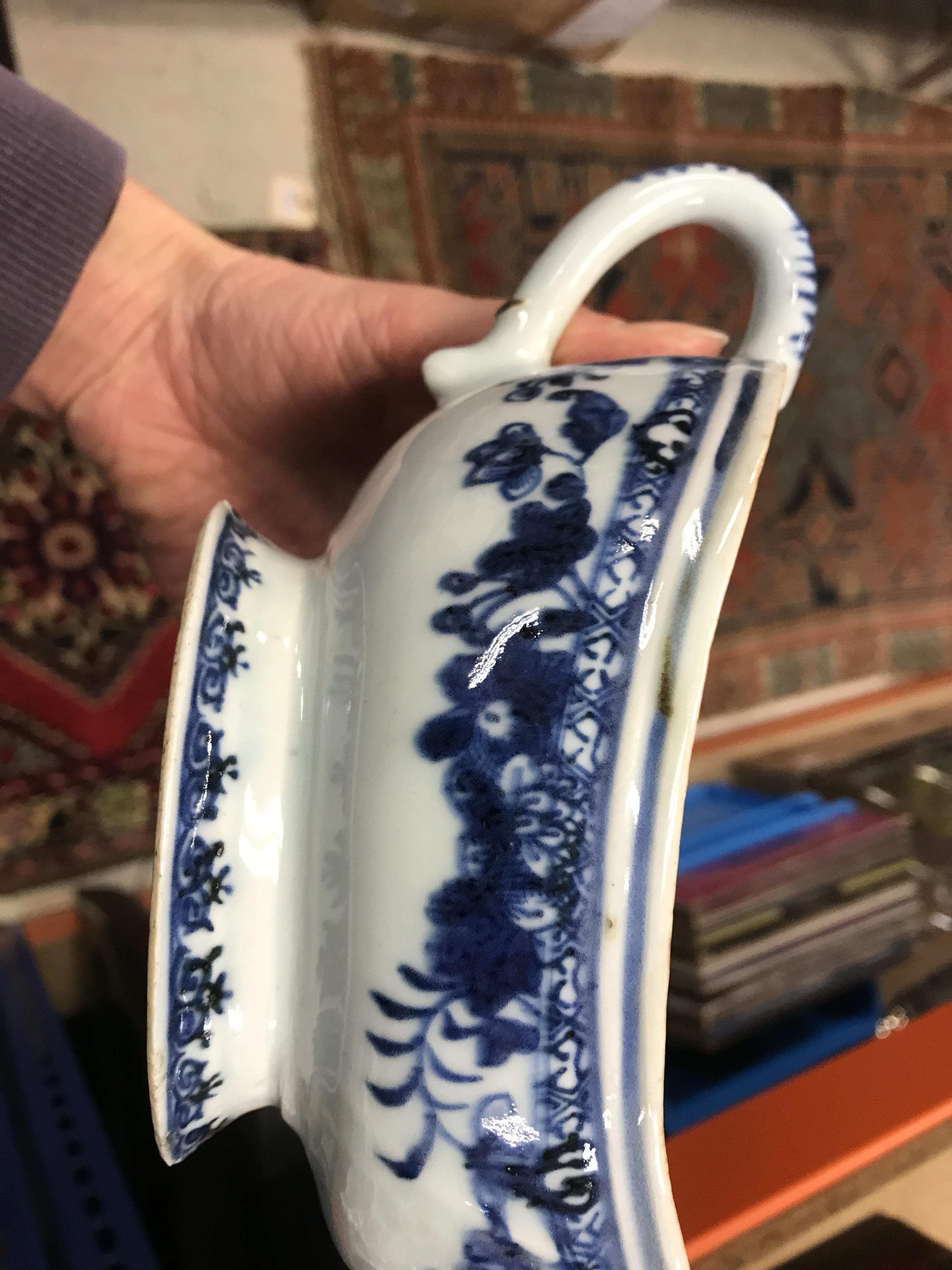 A 19th Century Chinese blue and white porcelain sauce boat, - Image 9 of 45