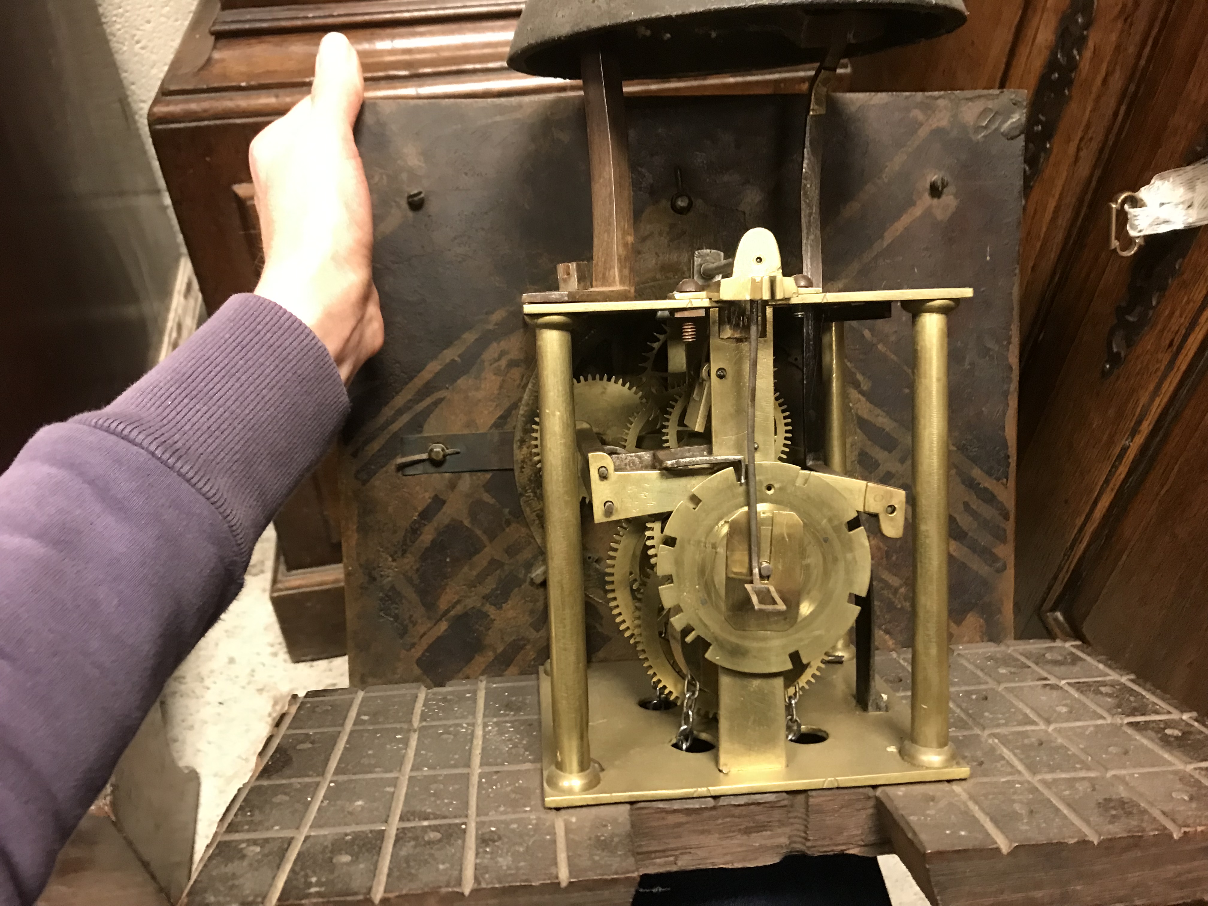 A late 18th Century oak cased long case clock, - Image 42 of 45