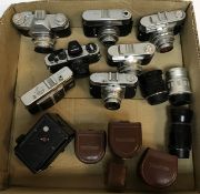 A collection of eight various Voigtländer cameras including Vitomatic 1A, Vitomatic 2, Vito B,