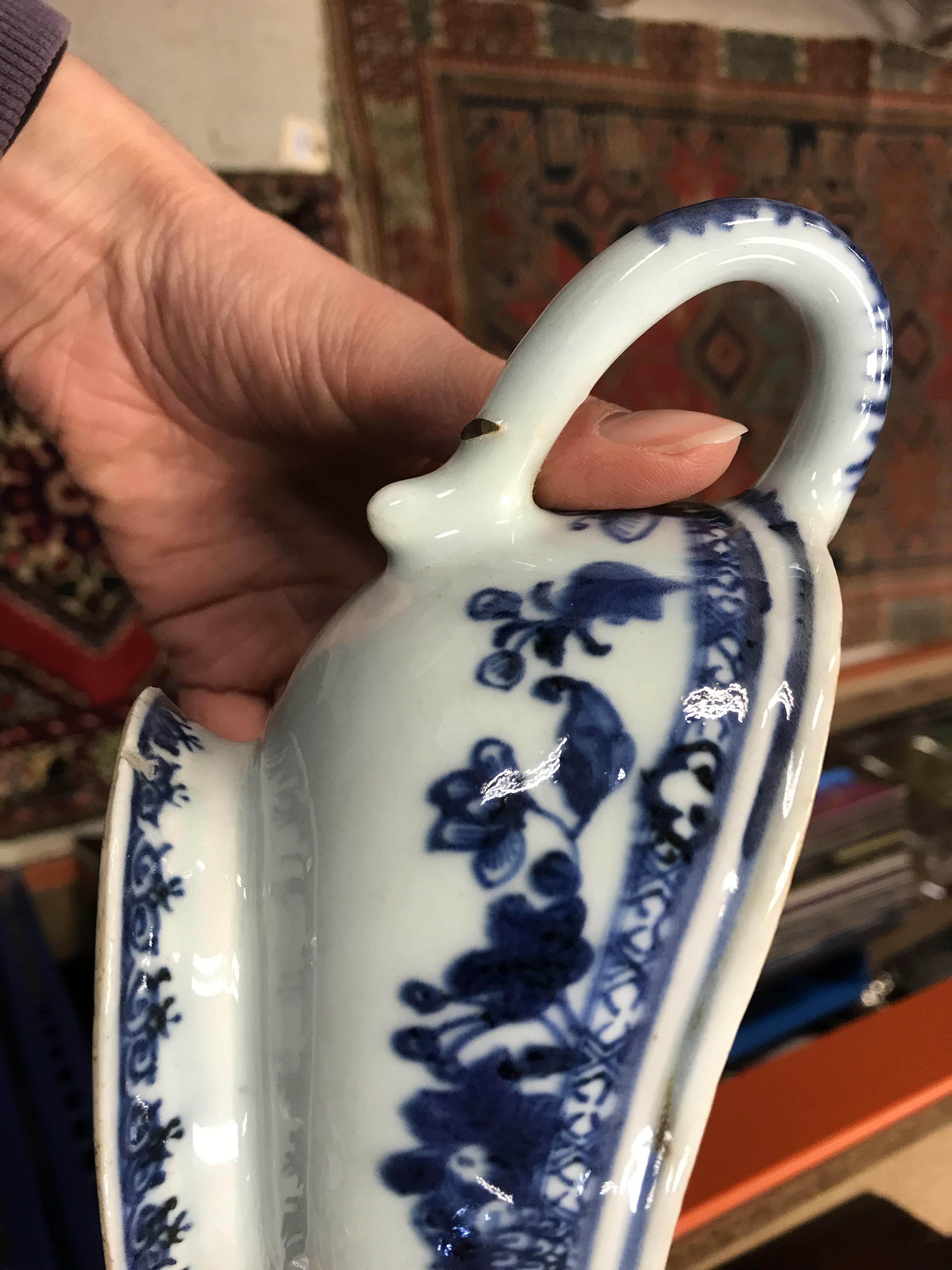 A 19th Century Chinese blue and white porcelain sauce boat, - Image 8 of 45