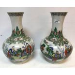 A pair of late 18th / early 19th Century Chinese Kangxi palette vases,
