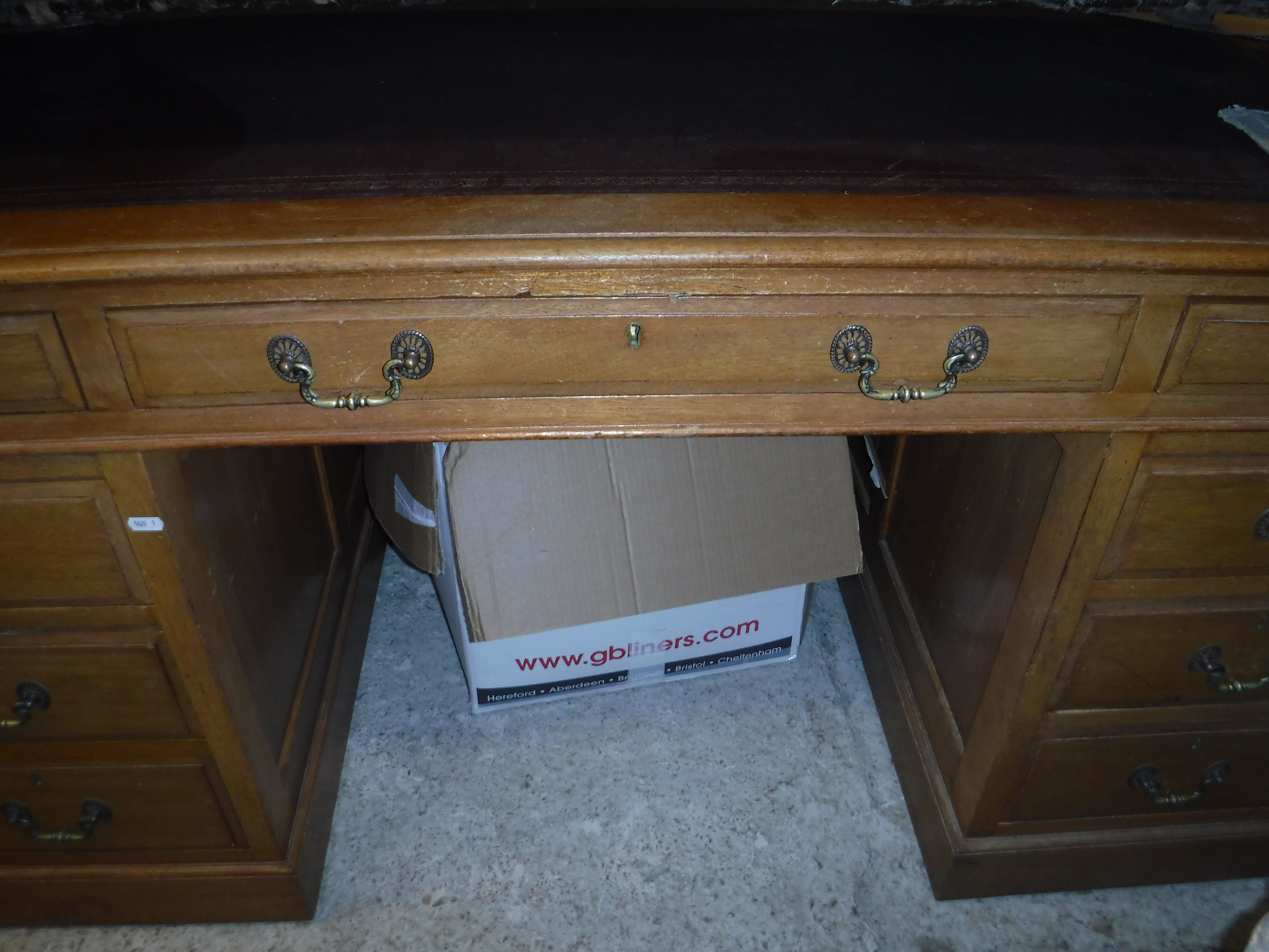 An early 20th Century mahogany double pedestal desk, - Image 6 of 28