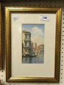 U ONGANIA "Rialto Bridge, Grand Canal, Venice", watercolour, signed lower right, 13 cm x 22 cm,