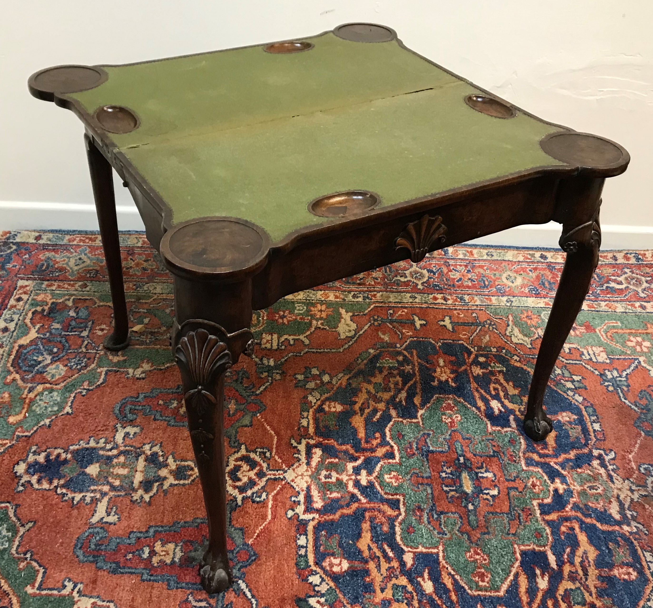 An 18th Century walnut veneered card table, the shaped top quartered, - Image 3 of 36