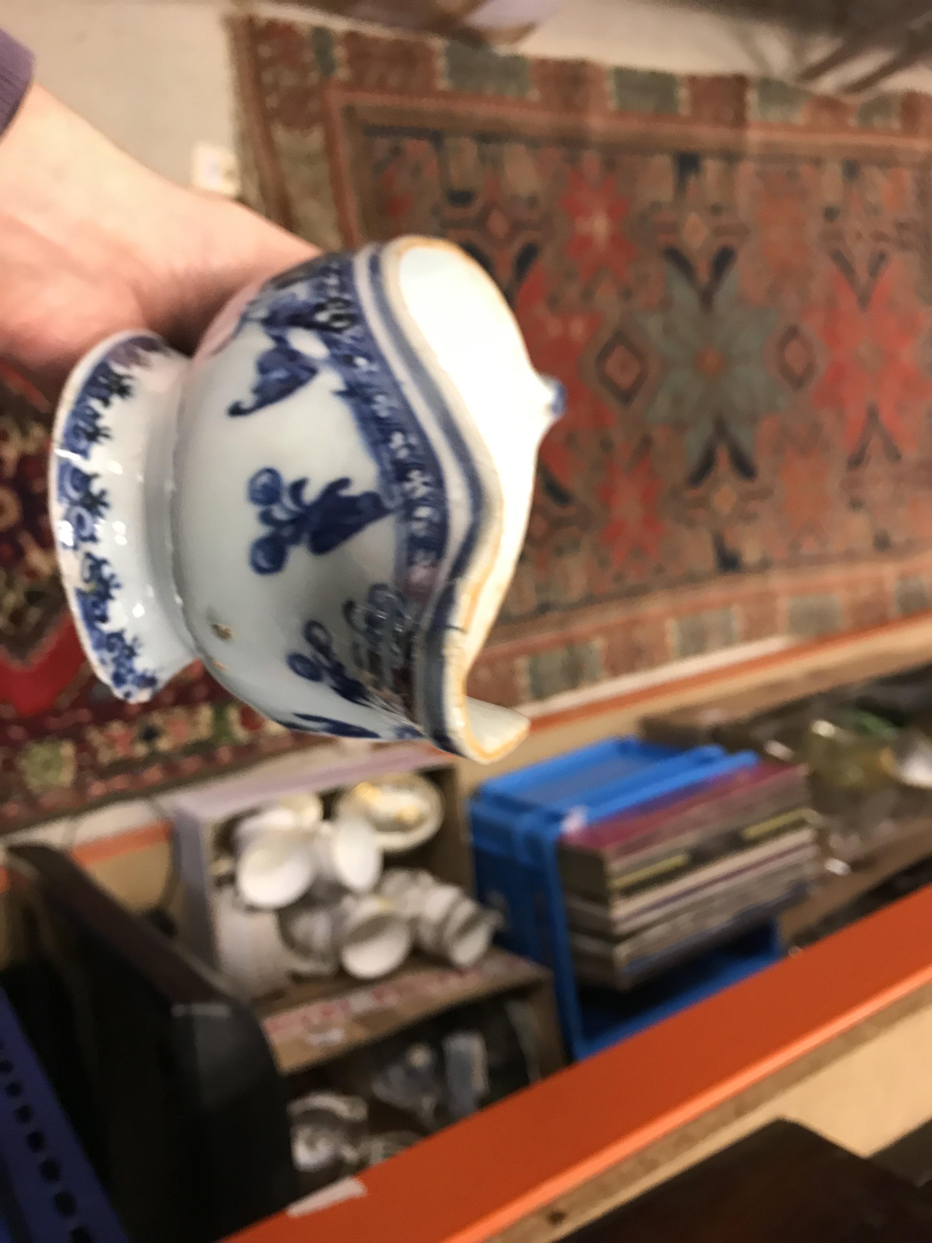 A 19th Century Chinese blue and white porcelain sauce boat, - Image 12 of 45