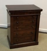 A Victorian mahogany Wellington chest of small proportions,