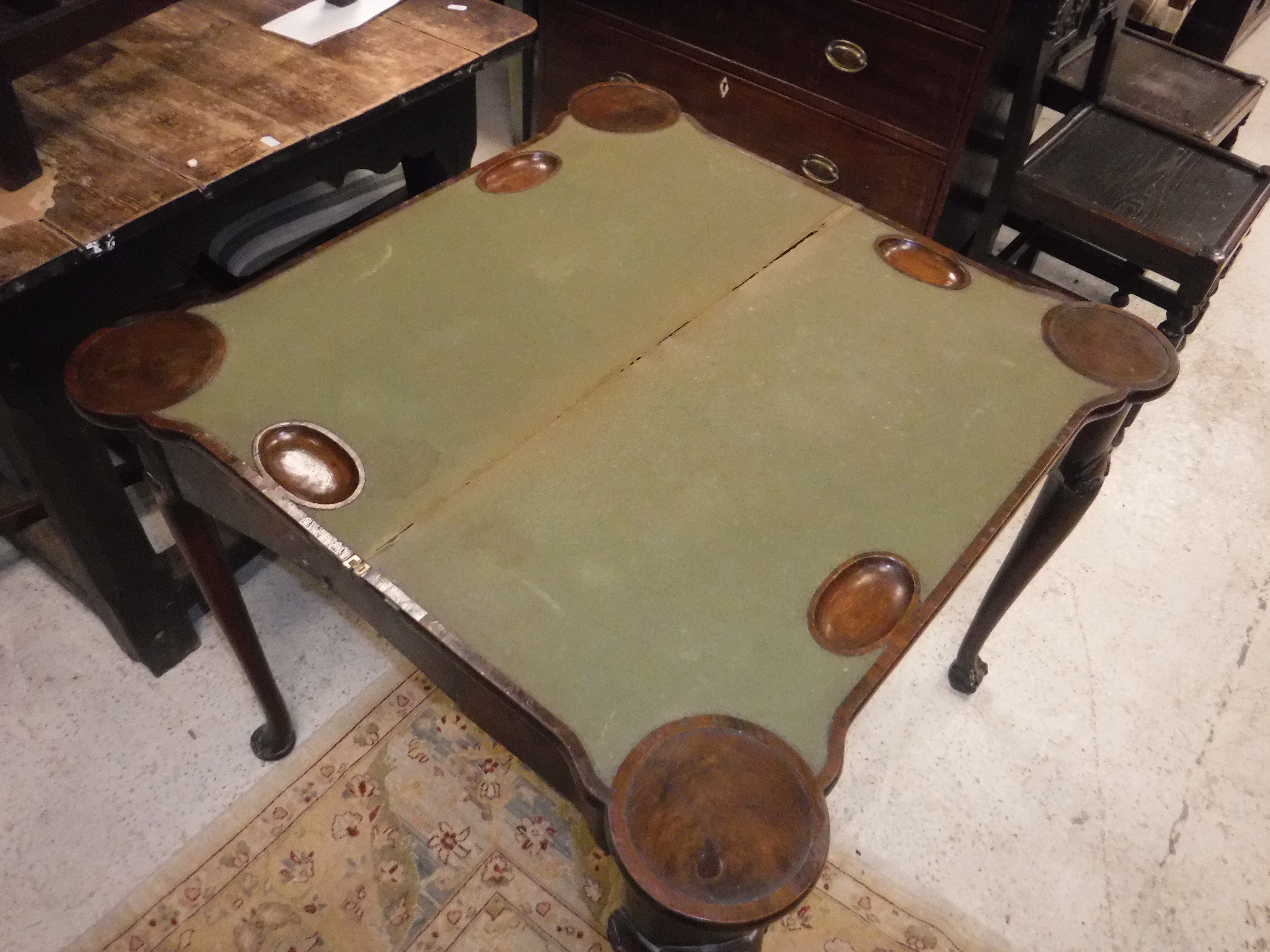 An 18th Century walnut veneered card table, the shaped top quartered, - Image 25 of 36