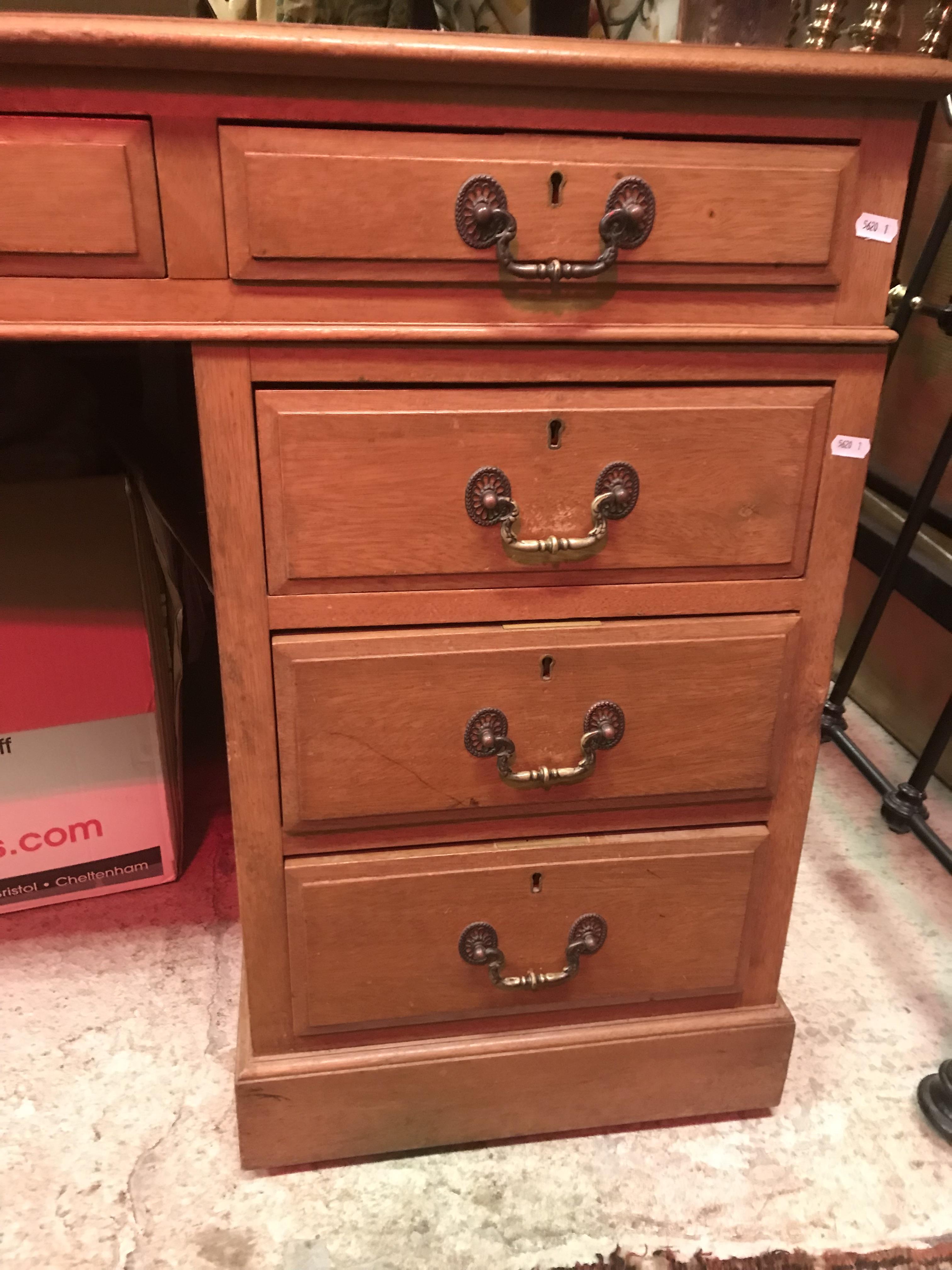 An early 20th Century mahogany double pedestal desk, - Image 25 of 28