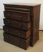 A late Victorian mahogany Derbyshire type chest,