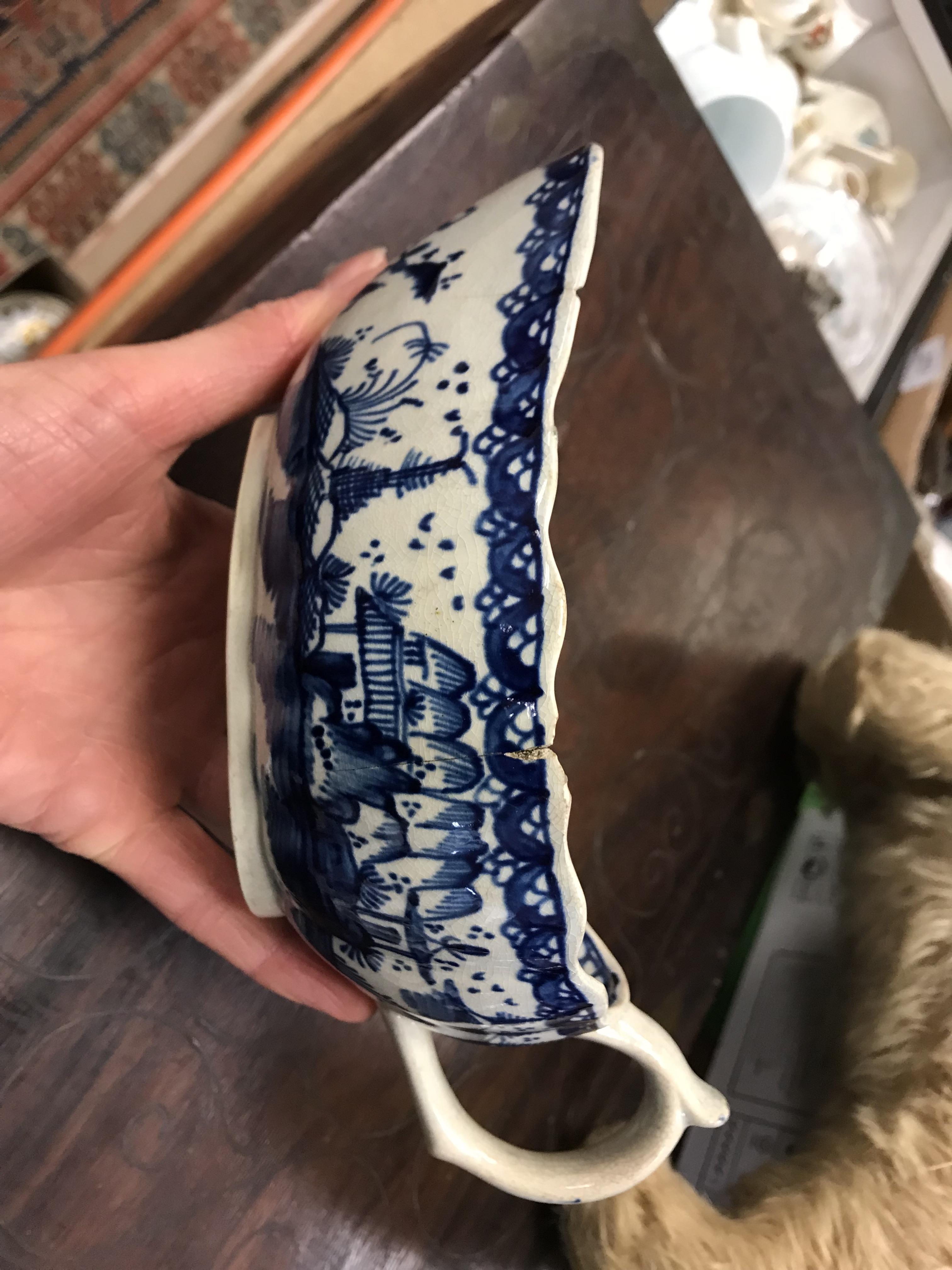 A 19th Century Chinese blue and white porcelain sauce boat, - Image 42 of 45
