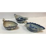 A 19th Century Chinese blue and white porcelain sauce boat,