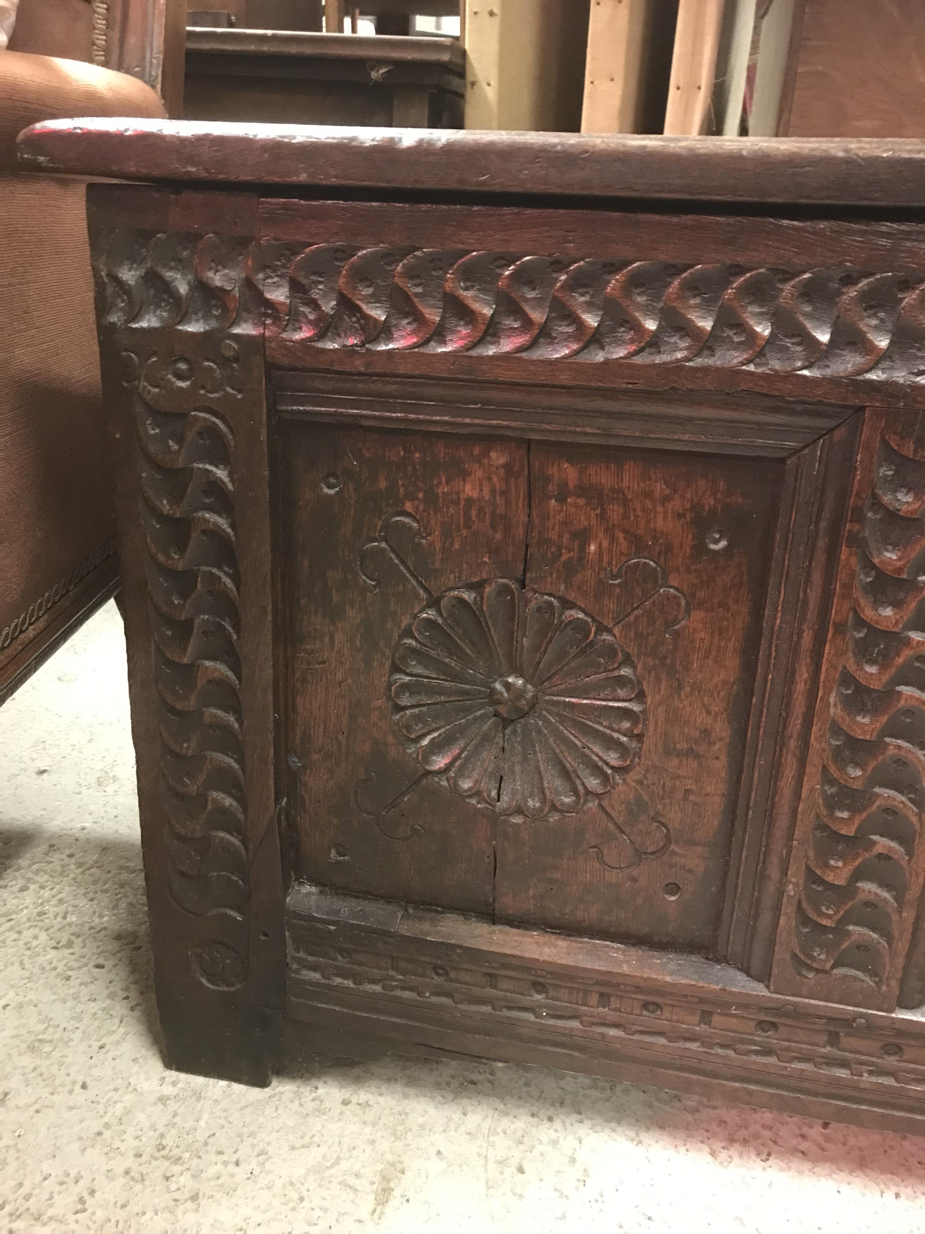 A 17th Century oak coffer, - Image 19 of 41