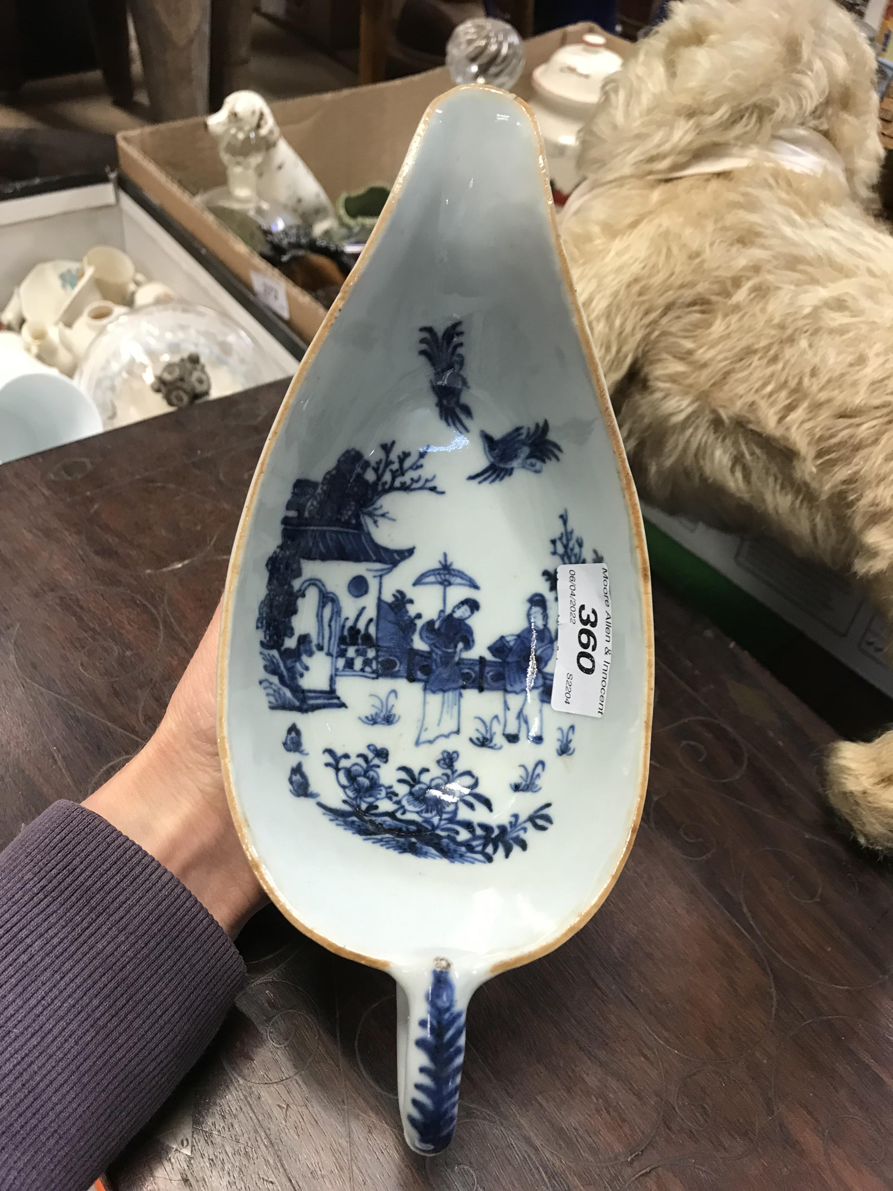 A 19th Century Chinese blue and white porcelain sauce boat, - Image 22 of 45