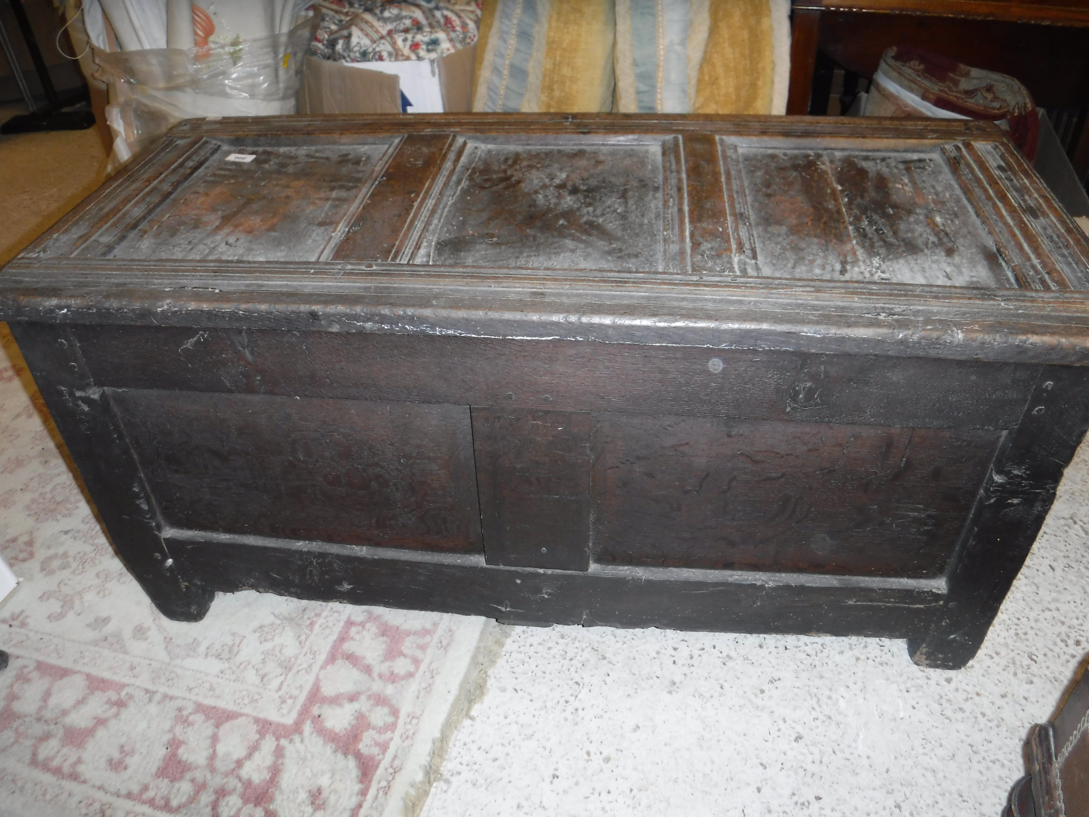 A 17th Century oak coffer, - Image 13 of 41