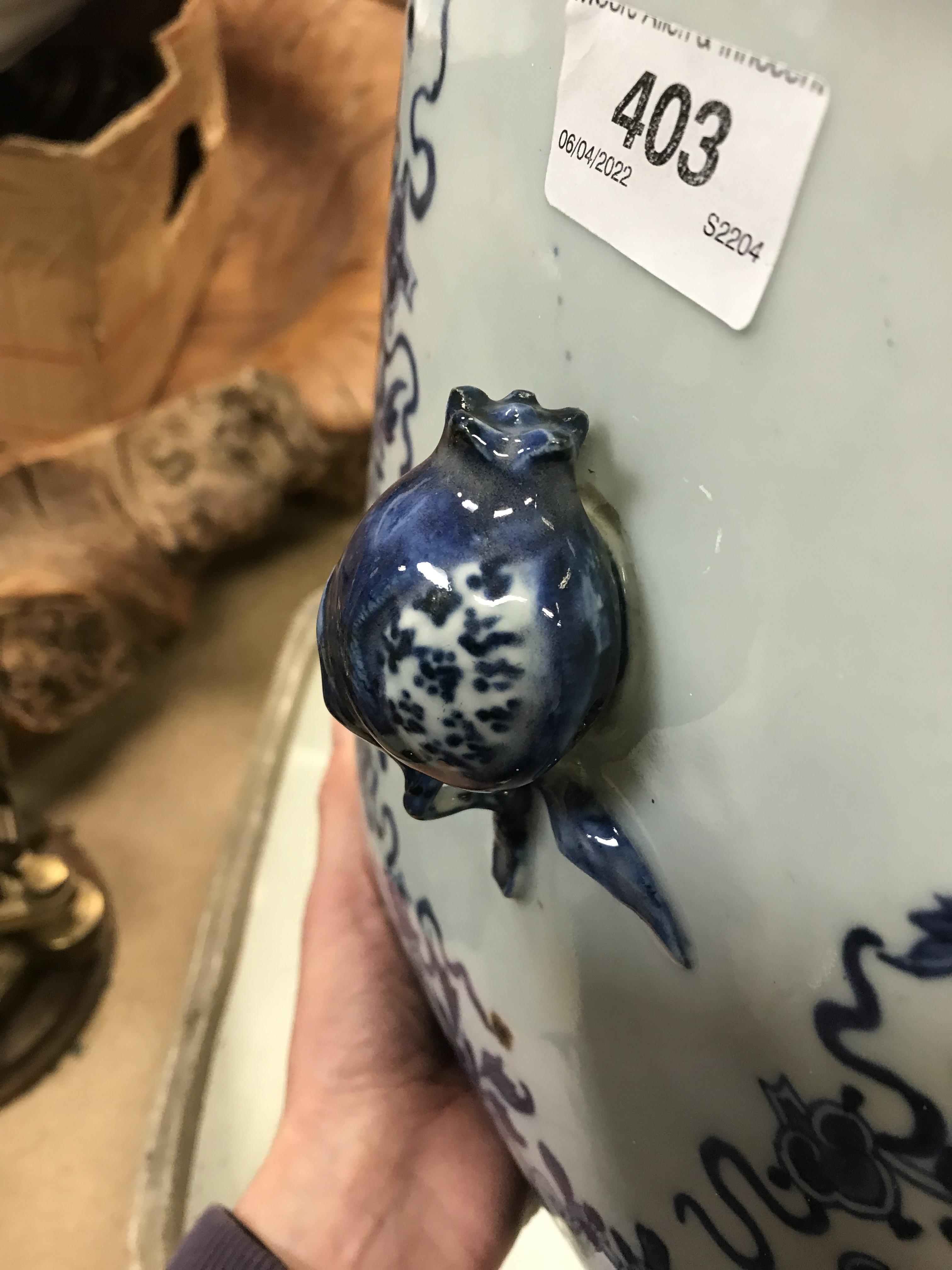 An 18th Century Chinese blue and white tureen and cover with pomegranate finial within a border of - Image 3 of 34