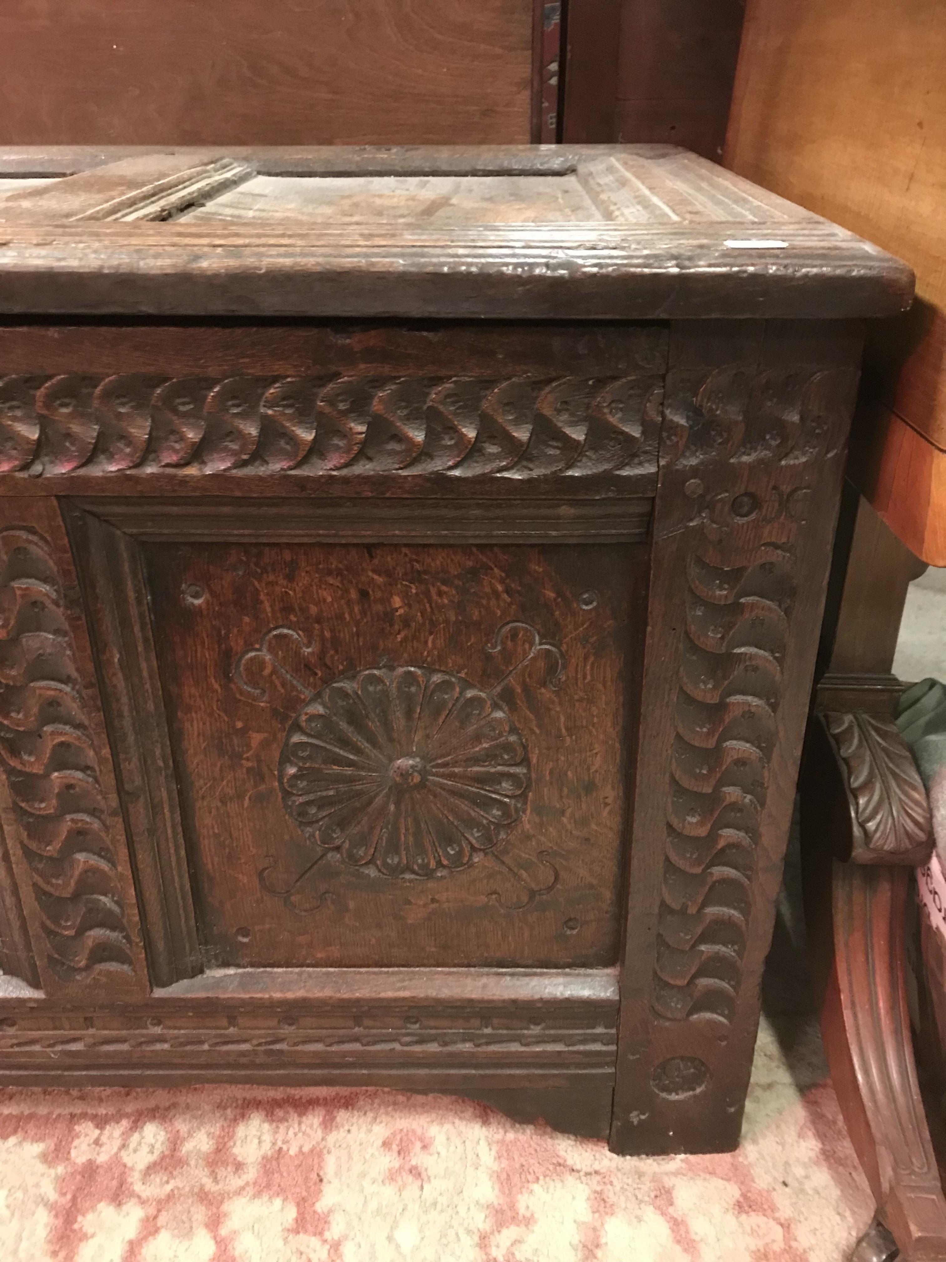 A 17th Century oak coffer, - Image 21 of 41