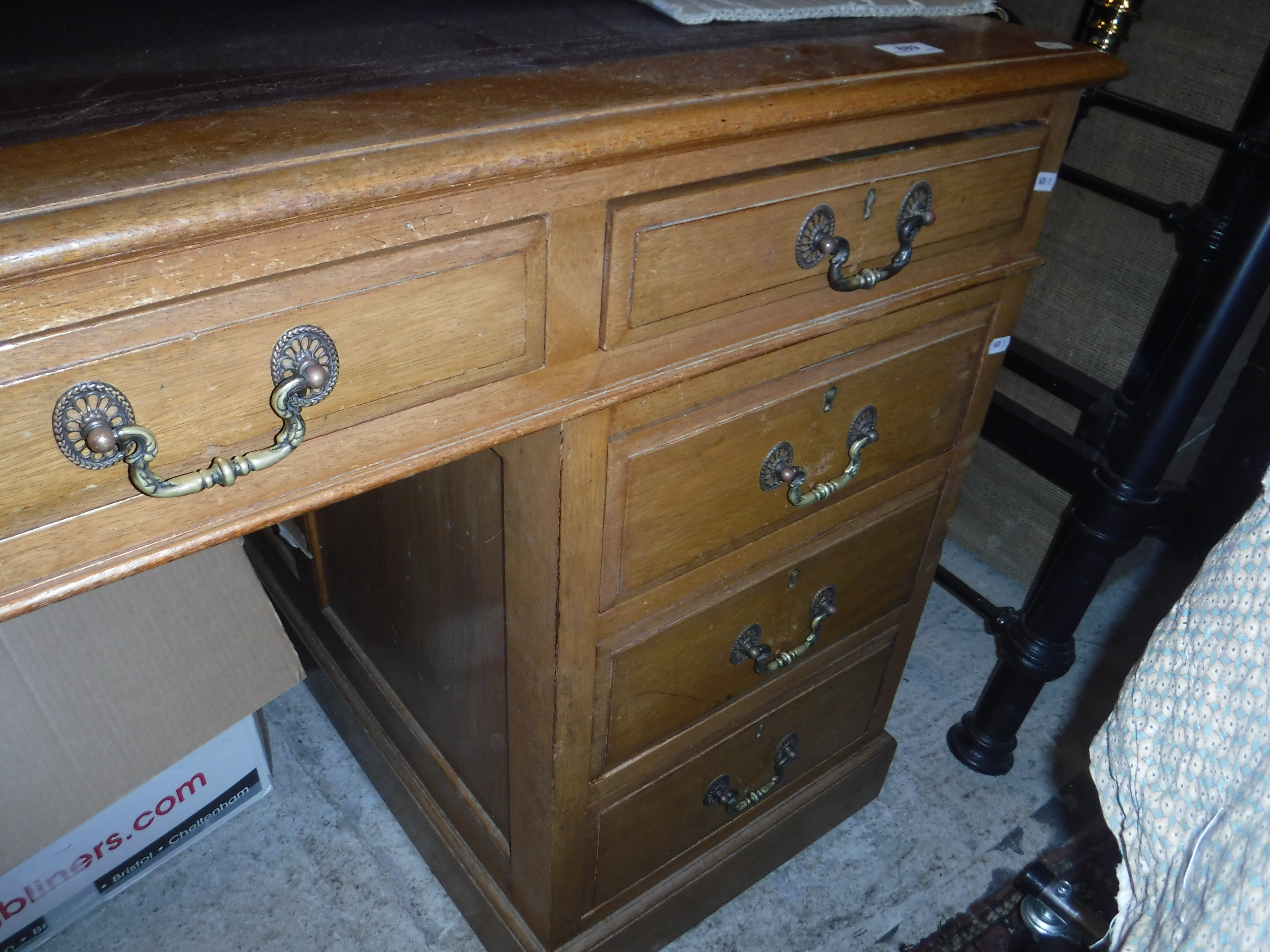 An early 20th Century mahogany double pedestal desk, - Image 7 of 28