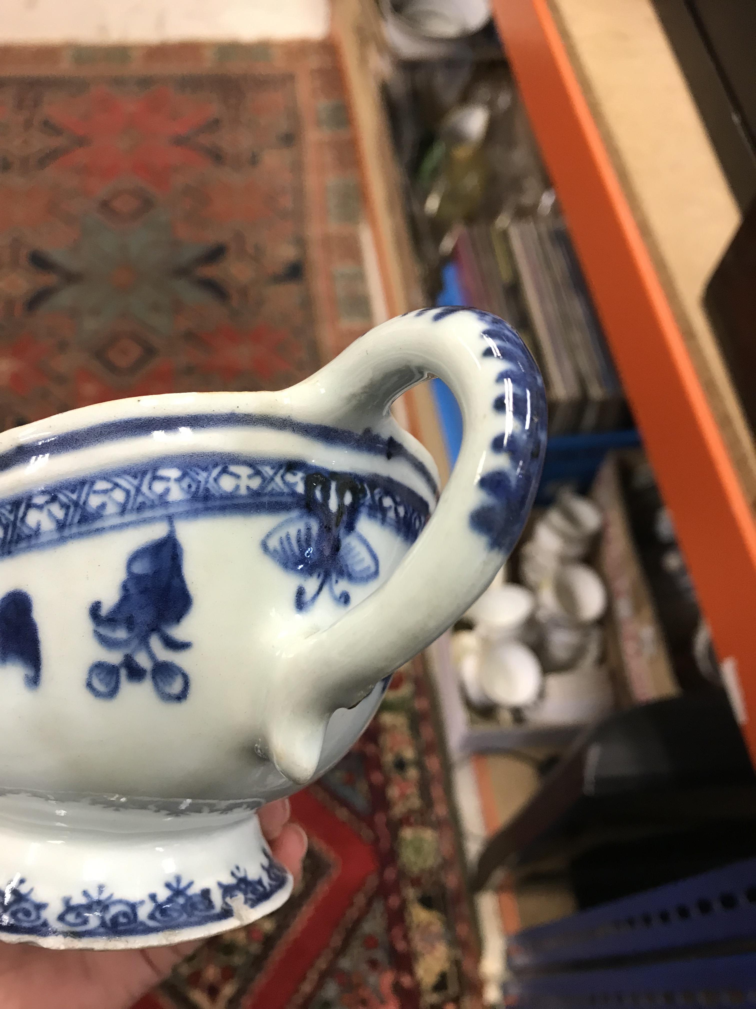 A 19th Century Chinese blue and white porcelain sauce boat, - Image 6 of 45