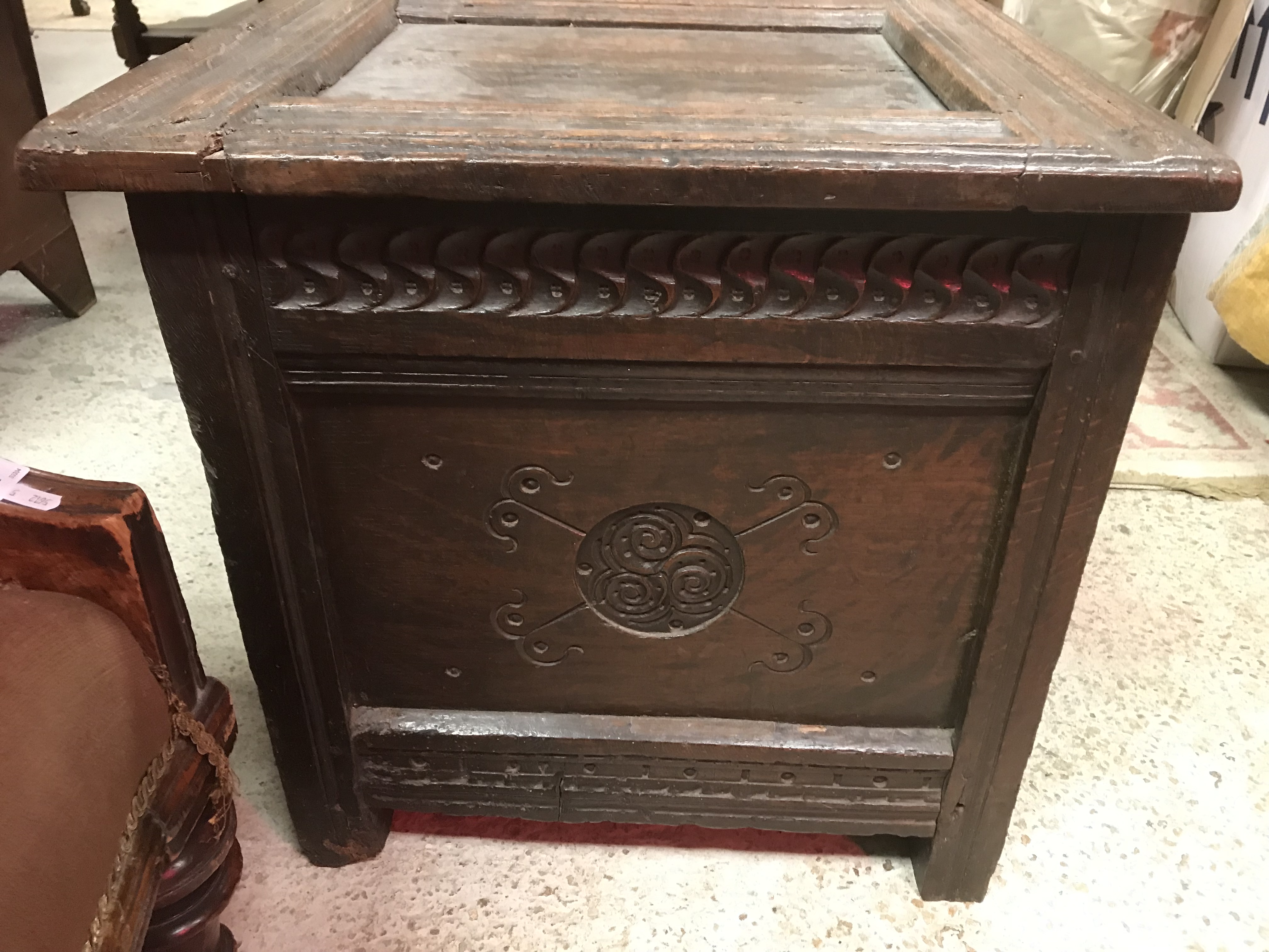 A 17th Century oak coffer, - Image 30 of 41