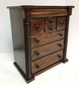 A Victorian mahogany apprentice piece "Scotch chest", the plain top above a cushioned drawer,