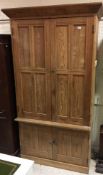 A Victorian pitch pine kitchen cupboard,