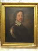 19TH CENTURY ENGLISH SCHOOL AFTER ROBERT WALKER “Oliver Cromwell” a portrait study in armour,