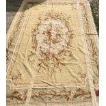 A 20th Century handmade Aubusson rug with caramel tones,