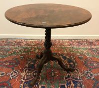 A Victorian burr oak occasional table,