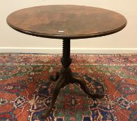 A Victorian burr oak occasional table,