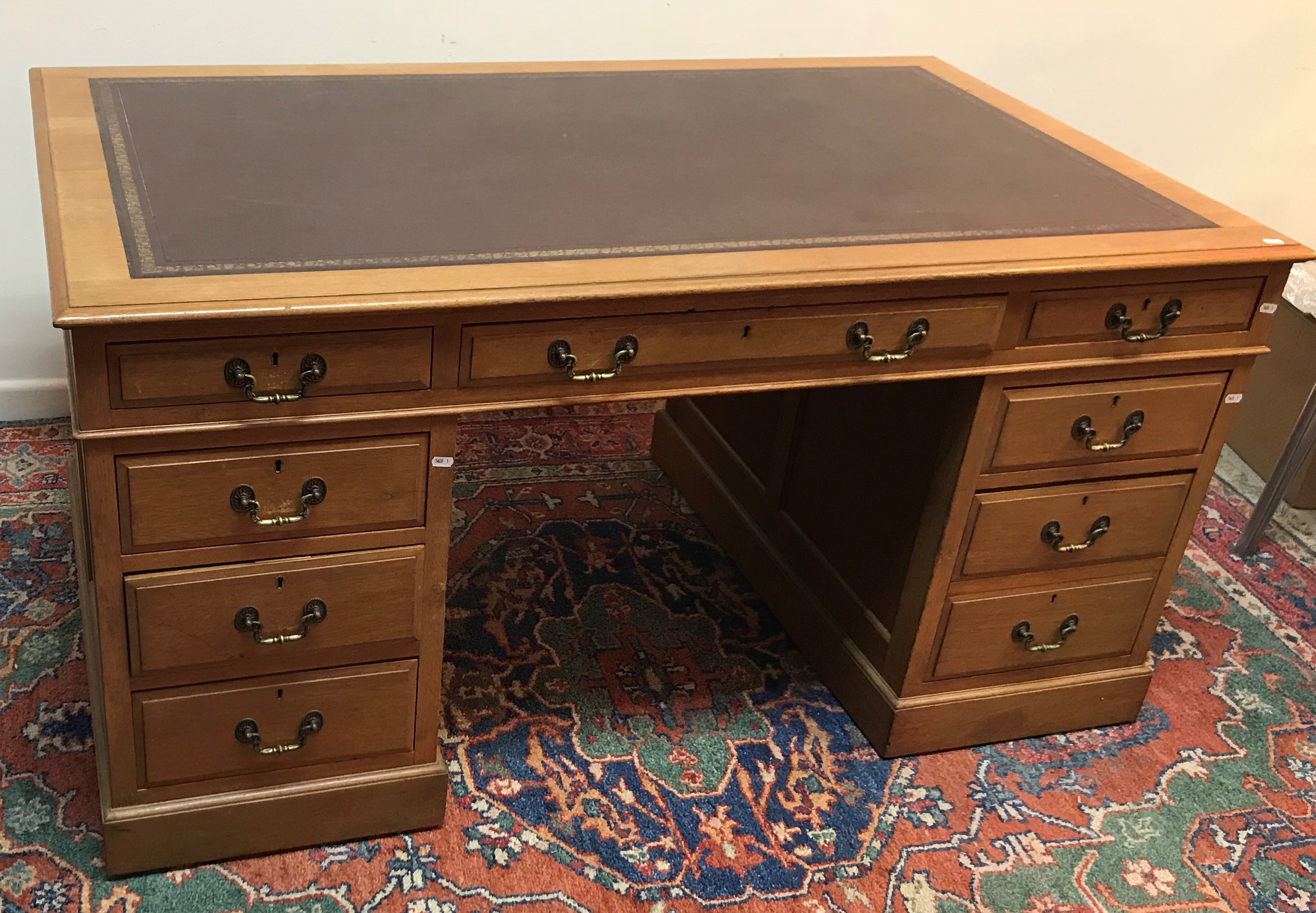 An early 20th Century mahogany double pedestal desk, - Image 2 of 28