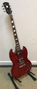 A Jim Deacon Gibson SG style guitar with