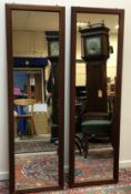 A pair of modern mahogany framed rectang