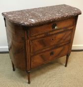 A 19th Century French walnut commode, th