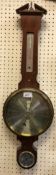 A modern mahogany cased banjo barometer