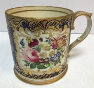 A 19th Century oversized mug, royal blue