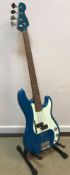 A Jim Deacon electric blue bodied bass g