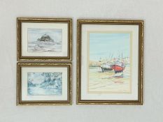 1 Painting + 2 Prints with matching frames 'St Ives SE94' in Cornwall, England by Pamela McGraa