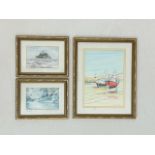 1 Painting + 2 Prints with matching frames 'St Ives SE94' in Cornwall, England by Pamela McGraa