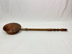 Antique extra-long-handled copper/brass Bed Warmer. Length is 105cms.